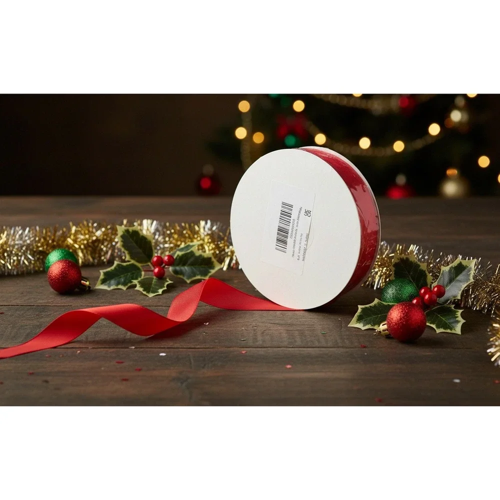 Red Double Faced Satin Ribbon‎ Spool Holiday Christmas Gift Wrap DIY Crafts